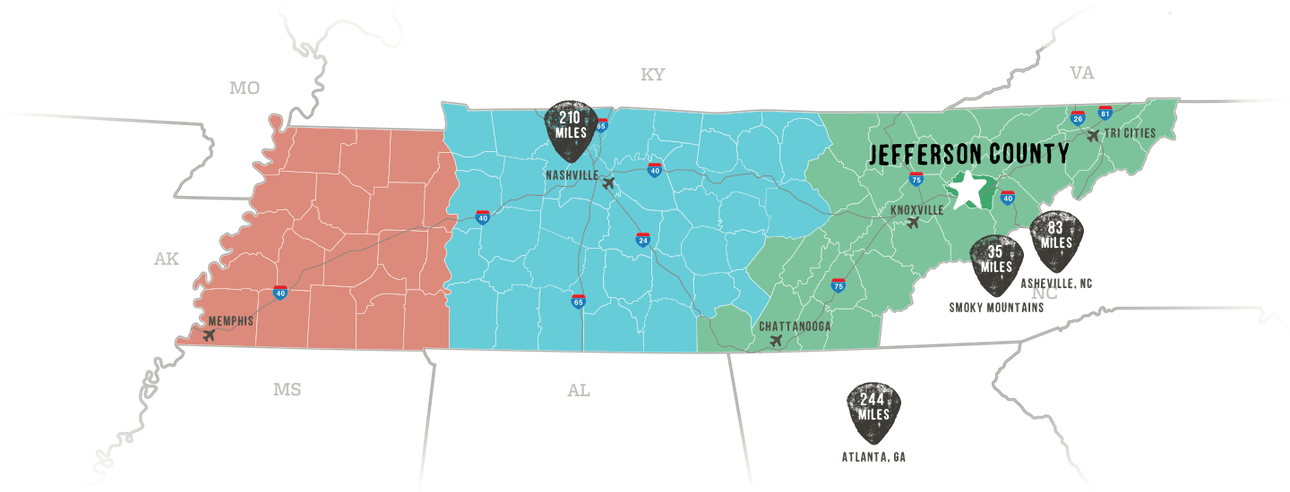 Jefferson County Map TN