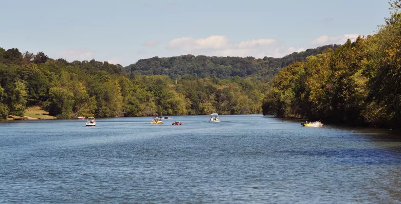 Boating on the Hiwassee River in Charleston, Tennessee