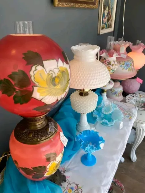 Fenton, antique lamps and more!