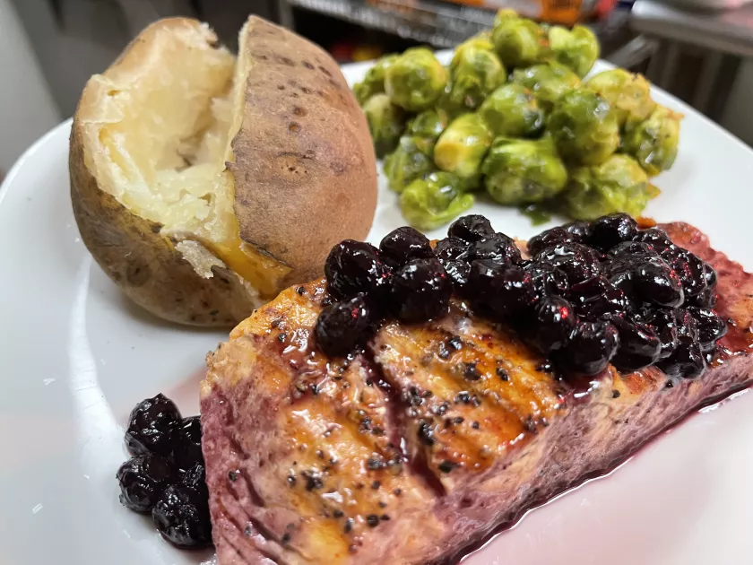 Blueberry Salmon at the Commodore hotel