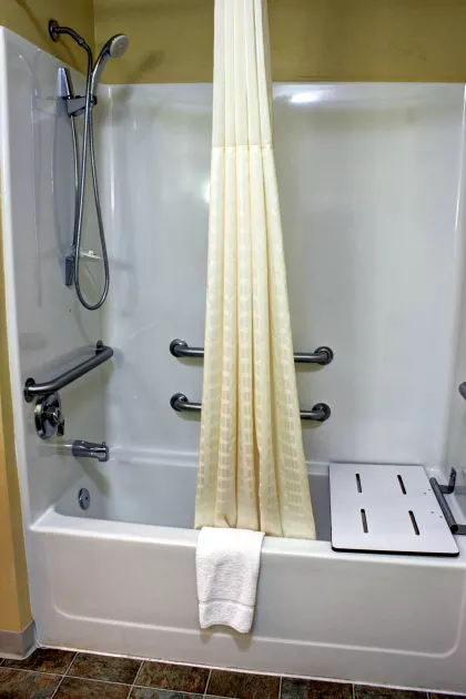 Tub area in handicap suites